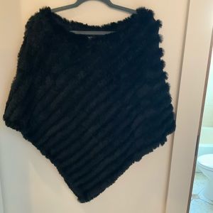 Rabbit fur poncho